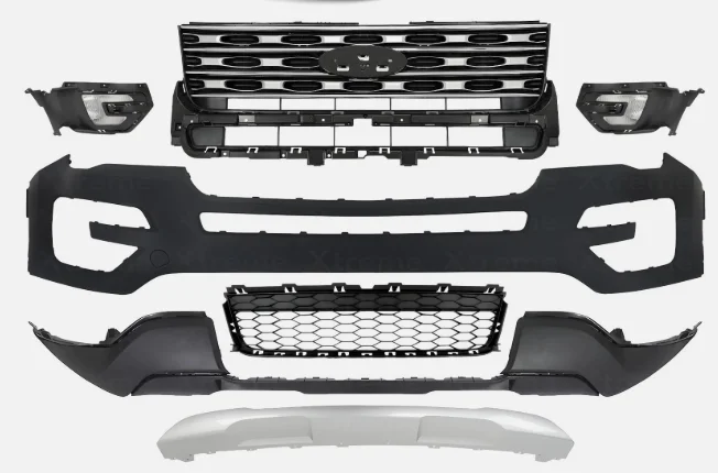 2016 - 2017 Ford Explorer Front Bumper Cover Primed & Grille Assembly Kit For 2016-2017