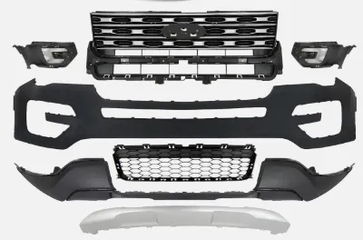 2016 - 2017 Ford Explorer Front Bumper Cover Primed & Grille Assembly Kit For 2016-2017