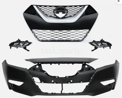 2016 - 2018 Nissan Maxima Front Bumper Cover Kit + Grille + Brackets