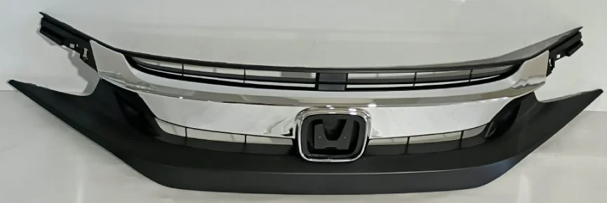 2016 - 2019 Honda Civic Front Bumper Grille Black W/Chrome Grill