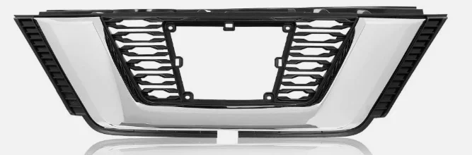 2017 - 2019 Nissan Rogue Front Upper Bumper Grille Chrome Trim with RADAR HOLE